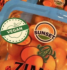 Vegan Food Rotation Labels 1.25 Inch Round Circle Dots 500 Adhesive Stickers