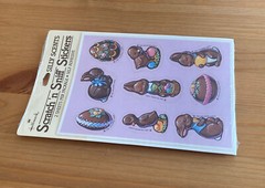 Vtg 1983 Hallmark CHOCOLATE Bunny Scratch ‘n Sniff Silly Scents Stickers SEALED!