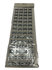 GEM STICKERS RHINESTONES hand crafts 56 count CLEAR SILVER BOWS
