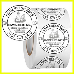 2Inch Eggs Stickers 500Pcs Farm Fresh Egg Stickers,Unwashed Eggs Labels Perfe…