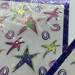 5 Mello Smello Holographic Stars Faces Smiley Sheet Sticker Package Lot “As Is”