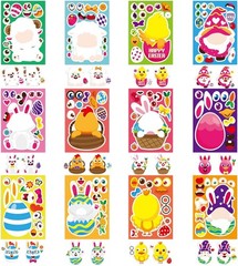 36 PCS Make a Face Stickers for Kids Make Your Own Stickers with Easter Chick…