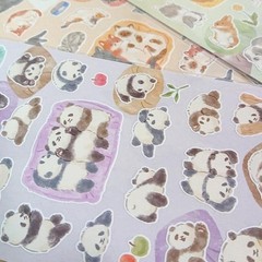 Panda Nap Family Animal Stickers: Mind Wave Planner Stickers