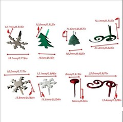 Christmas Brads Set, 212 PCS Metal Paper Fasteners, 8 Holiday Shapes & 16