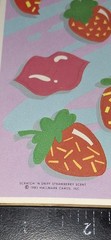 Vintage Stickers Hallmark Strawberries Lips Scratch N Sniff 1 Sheet,code20-1