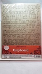 Stamperia Grey Board cutouts bundle 2 pk alphabet & shapes 8 1/4×11 1/2 1MM NIP