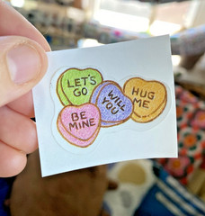 Vintage 80s Sticker Lot: Restored Valentine’s Day Heart Candy Stickers (READ)