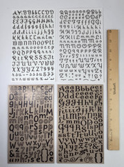 12 Alphabet Fonts Rub On Sheets White Brown Black Letters Scrapbooking Crafts