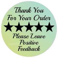 Thank You Stickers 5 Star Feedback Labels Small Business Packaging