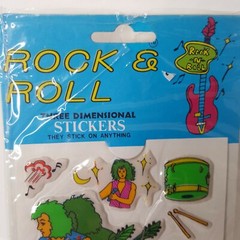 Lot of 2 Rock and Roll Vintage 1983 3D Puffy Stickers