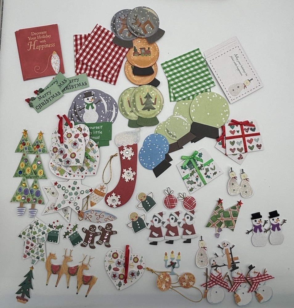 LOT OF 75+ Christmas 3D Embellishment Stickers For Scrapbooking Or Gifting Loose