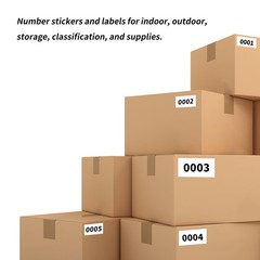 Self-Adhesive Number Stickers 3″x1.5″ for Inventory, Organizing & Storage (0001-