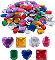 Vibrant Assorted Adhesive Jewel Gems — 100-Pack for Crafts & Celebrations