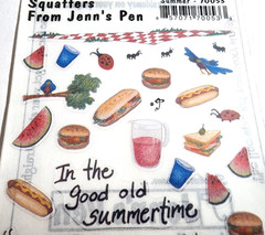 Jenn’s Penn Summer Picnic Clear Stickers Rare Ants Food Sandwich Watermelon New