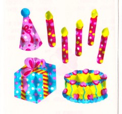 Vintage 80’s Great Seven 7 PRISM Birthday Party Cake Sticker Mod