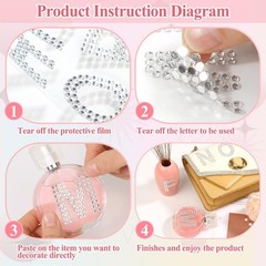 Self Adhesive Diamond Letter Stickers, 170 Pcs Silver Glitter Alphabet For DIY