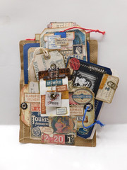 Junk Journal Add-Ons Handmade Tags Card Envelope File Clipboard Ephemera Set 8