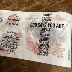 Multi-design Big Bible Verse Sticker Sheets Lot of 2 | 35” Long Sheets