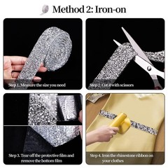Rhinestone Ribbon Self-Adhesive Bling Stickers for DIY Crafts, Cars, Clothing –