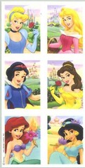 Disney PRINCESS 3 sheets Scrapbook Stickers! Belle Ariel Aurora Snow White