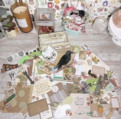 Fall Junk Journal & Planner Decor Kit Autumn Halloween Scrapbook Lot Ephemera