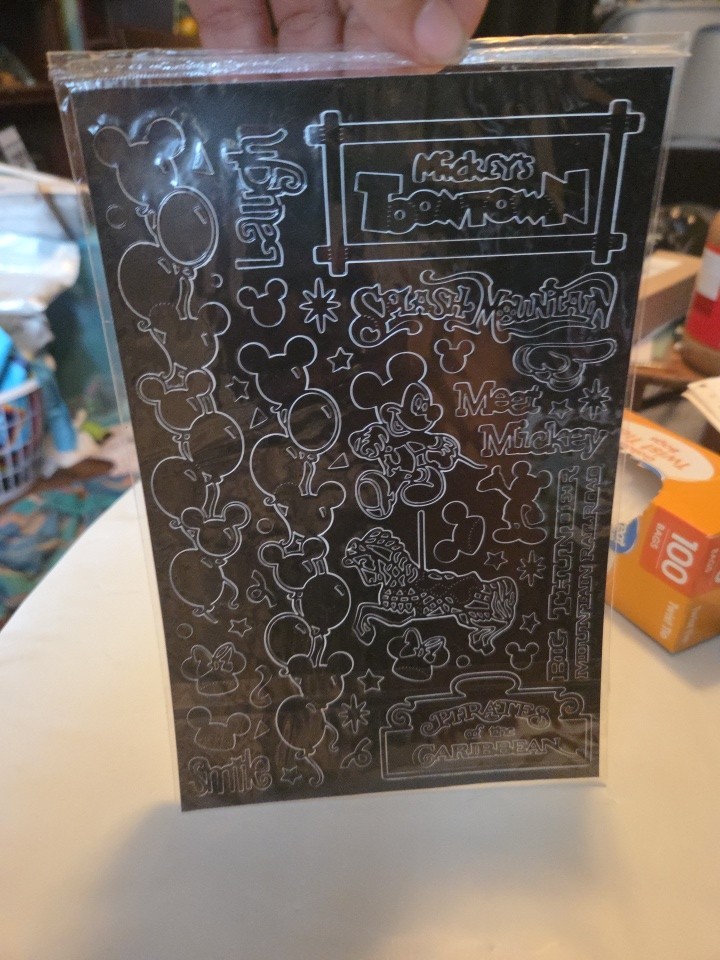 Disney Dazzler Black Scrapbook Stickers Mickey Pirates Toontown Splash Mtn #1231