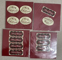 WARM WISHES Dimensional Stickers(4pc) Michaels•Christmas•Holly•Holiday•Lables
