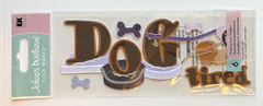 RARE Jolees Dog Tired Title DOGGIE Bed Leash Bones Puppy Pet Scrapbook Stickers