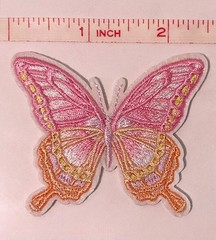2” Butterfly Embroidered Sticker Patch by Paper Studio, Dimensional, Detailed