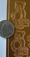 COOPER FOIL TEDDYBEAR Outline Stickers(4”x9”)Stuffed Animal•Toys•Card Making•