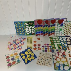 Vintage Sticker Sheets Used Mixed Lot Loose Sheets AS IS