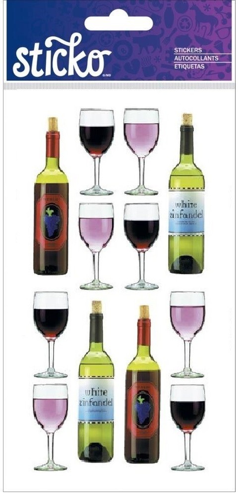 Wine, drink scrapbook stickers Sticko SPPH08