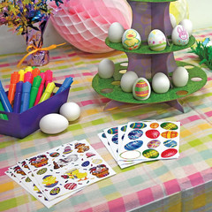 4-Pack Easter Egg Stickers, 4-3/4 X 7-1/2-Inch Sheets