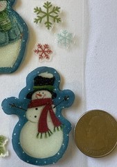 SNOWMAN EPOXY/VELLUM Stickers(18pc)Christmas~Snowflakes~Holiday~Glitter~Winter~