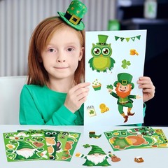32 Sheets Irish St. Patrick’s Day Stickers Kit for Kids – DIY Art & Party Favors
