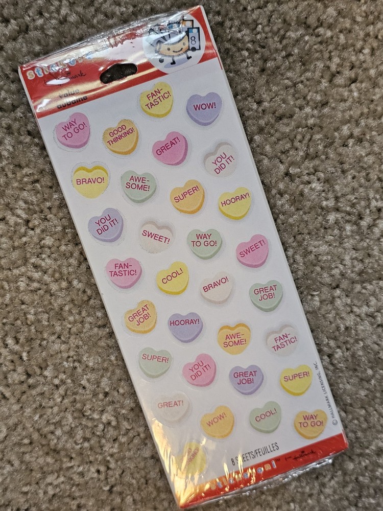 Stickeroni from Hallmark, Valentine’s Stickers, Candy Conversation Hearts