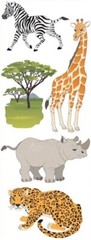 Jolee’s Stickers Safari Animals Zebra Rhino Giraffe Cheetah 81274 FAST FREE SHIP