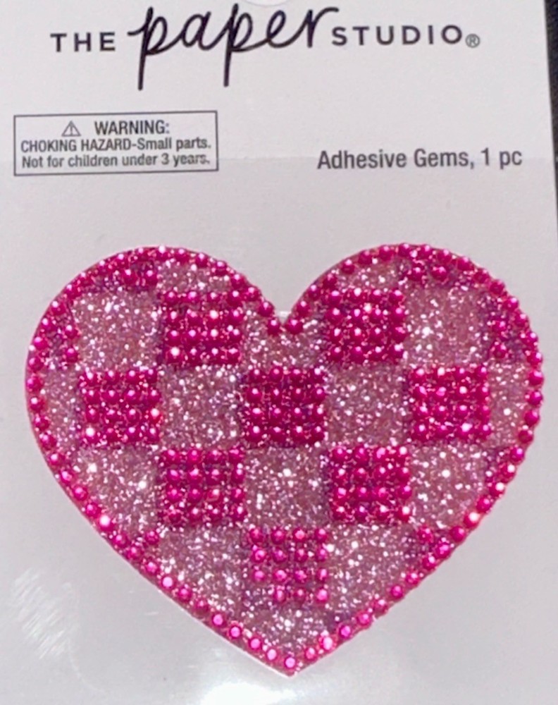 HEART STICKER✨🩷✨💖✨🩷✨2” X 2”✨FANCY GEMS✨GLITTER✨PINK✨BEAUTIFUL✨💖✨