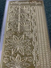 MAGENTA STYLE Christmas GOLD POINSETTIA & BORDERS Peel Off Sticker HOLIDAYS GOLD