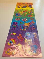 Vintage Lisa Frank Scuba Mouse and Tropical Fish Rainbow Sticker Sheet LFI- S288