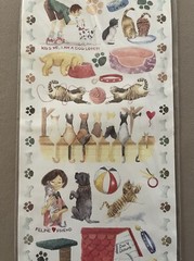 One Large Sheet Of Dog & Cat Themed Scrapbook Stickers, 6” X 12”, New In Package