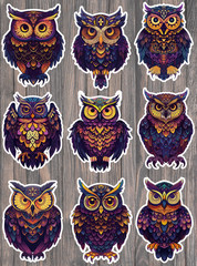 Ornate Owl Die Cut Vinyl Stickers Scrapbooking Laptop Waterbottle
