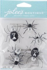 Jolee’s Boutique Black & White Silver Metallic Spiders Halloween