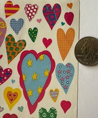 COLORFUL HEART ASSORTMENT Stickers(32pc)AGC•Valentines •Swirls•Star•Card Making•