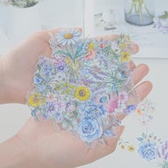 100 Pcs Natural Flower Stickers for Scrapbooking Junk Journal Mix Flowers