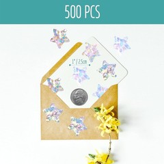 500 PCS Holographic Silvery Star Stickers, Self Adhesive Metallic Glitter Foi…