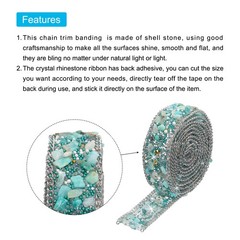 3.28FTx0.8 Crystal Rhinestone Green Gems+Silver Chain