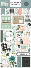 GATHER AT HOME (3) 6″x13″ CHIPBOARD SET Carta Bella Accents Phrases Frames