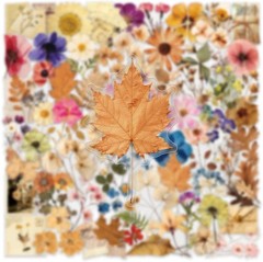 100pcs Vintage Floral Stickers Transparent Waterproof Scrapbook Journal Decals