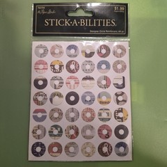 Retro Vintage Washer Circle Circular Stickers Junk Journal Scrapbook Planner